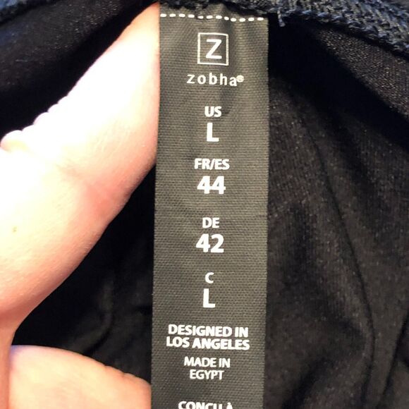 Z by Zobha L Black Leggings Ankle High Rise Mesh Polyester Pull On Stretch NWT - Picture 8 of 11